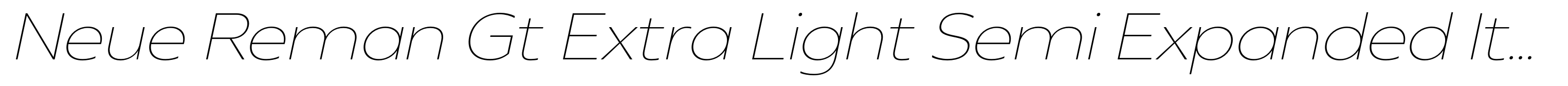 Neue Reman Gt Extra Light Semi Expanded Italic